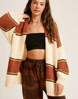 The Aiden Striped Open Cardigan