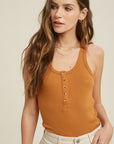 The Olive Henley Racerback Tank