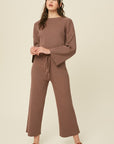 The Mocha Chandra Ribbed Wide Sleeve Sweater