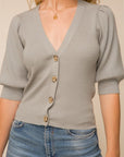 The Imogene Short Sleeve Button Down Cardigan