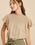 The Bambi Smocked Neck Blouse
