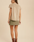 The Bambi Smocked Neck Blouse