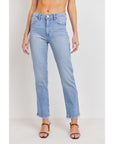 The Terri Clean High Rise Straight Leg Jeans by Just Black Denim - Light Wash