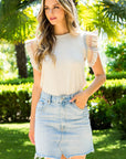 The Adia Ruffle Sleeve Knit Top
