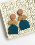 The Boho Color Block Clay Earrings