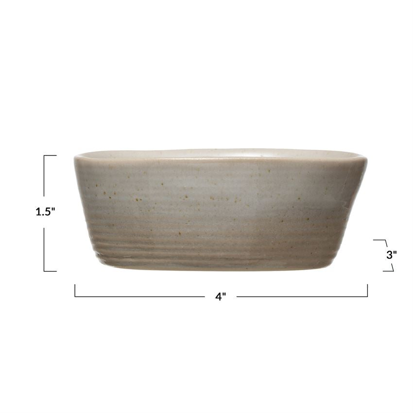 Mini Glazed Stoneware Oval Bowl