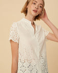 The Brielle Eyelet High Neck Top