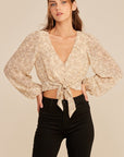 The Brigid Floral Front Tie Top