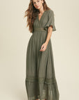 The Brodene Lace Trim Maxi Dress