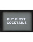 But First Wood Framed Glass Wall Decor
