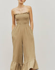 The Lara Gauze Smocked Jumpsuit