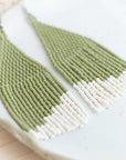 The Cactus Beaded Fringe Earrings by Fair + Simple