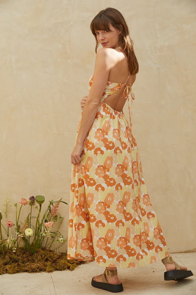 poppy orange dress Poppy Floral Print Dress
