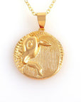 The Zodiac Engraved Coin Necklace