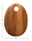Suar Wood Oval Cutting Board - 13"