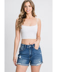 The Tina Medium Wash High Rise Jean Shorts