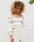 The Charly Watercolor Striped Crop Top