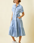 The Darcy Button Up Denim Midi Dress