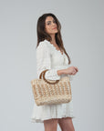 The Peonies Basket Weave Bag