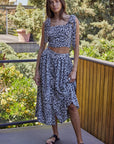 The Debbie Abstract Heart Top + Midi Skirt - Sold Separately