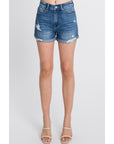 The Tina Medium Wash High Rise Jean Shorts