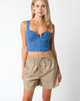 The Demi Denim Bustier Top
