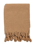 Braided Pom Pom Dijon Throw
