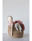 Hand Woven Dotted Jute Basket