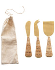 The Rattan Cheese Knives Set
