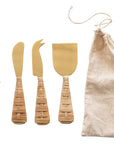The Rattan Cheese Knives Set