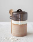 Stoneware Canister with Wood Spoon