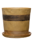 Stoneware Planter with Saucer