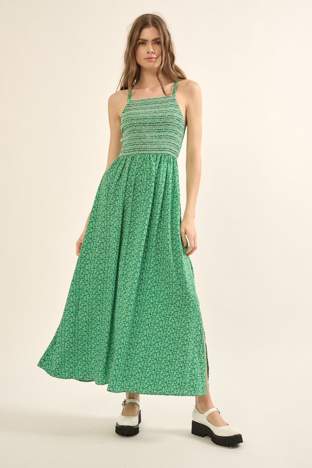 The Dinah Floral Smocked Maxi Dress