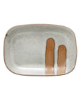 Double Striped Glazed Stoneware Dish