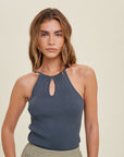 The Dixie Ribbed Knit Halter Top