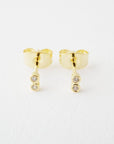 Double Crystal Stud Earrings