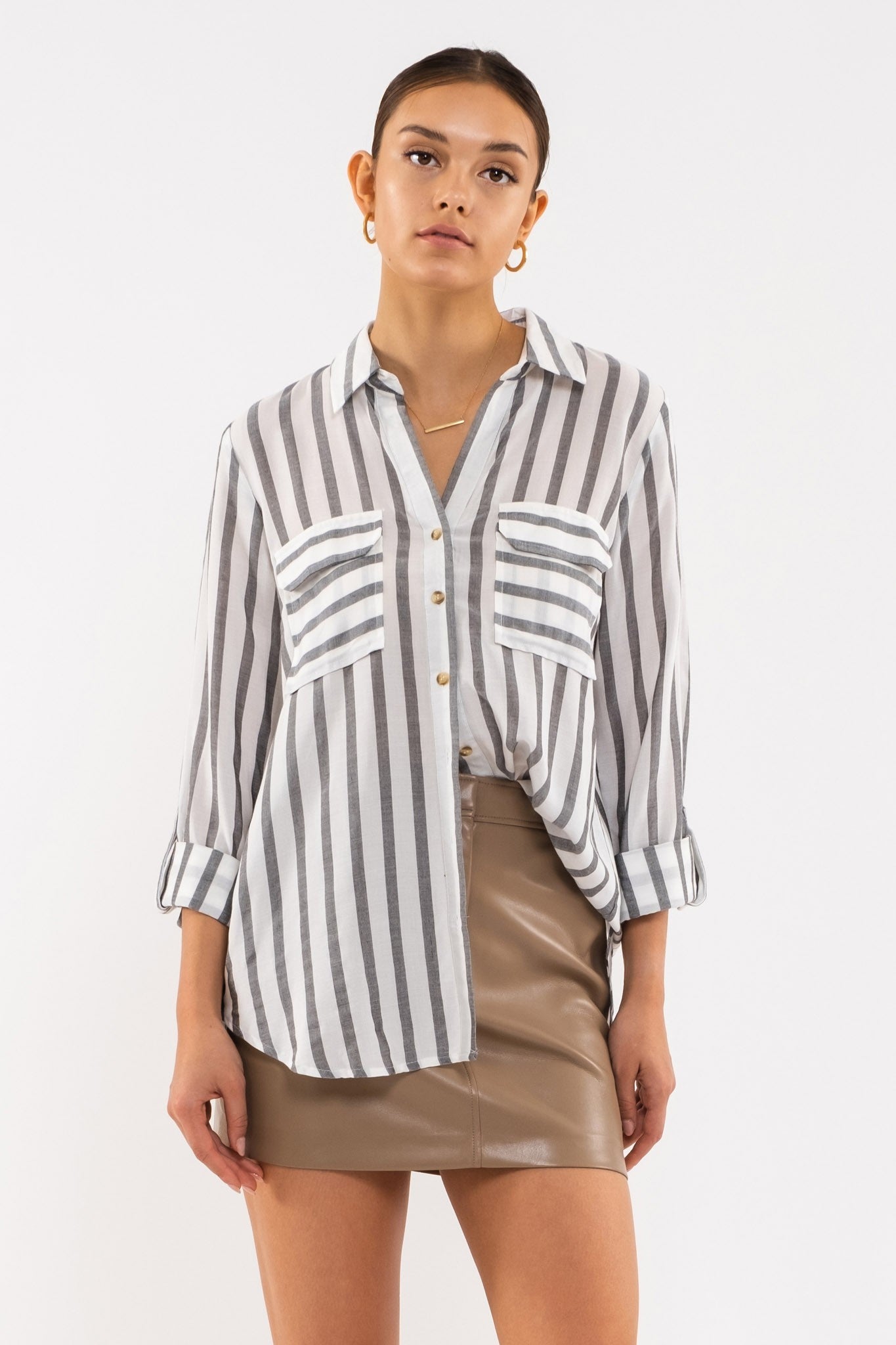 The Double Pocket Striped Top