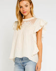 The Aniyah Crochet Ruffle Top