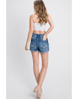 The Tina Medium Wash High Rise Jean Shorts