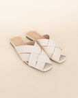 The Reece Beige Square Toe Slides