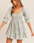 The Emma Gingham Puff Sleeve Dress