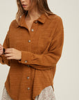 The Everly Ribbed Button-Up Shacket