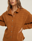 The Everly Ribbed Button-Up Shacket