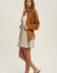 The Everly Ribbed Button-Up Shacket