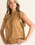 The Roselle Floral Print Smocked Top