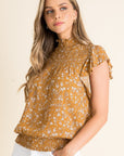 The Roselle Floral Print Smocked Top