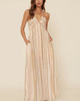 The Aria Striped Halter Maxi Dress