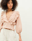 The Cassie Smocked Ruffle Top