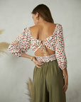 The Selena Animal Print Open Back Top