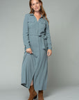 The Sandrine Maxi Shirt Dress